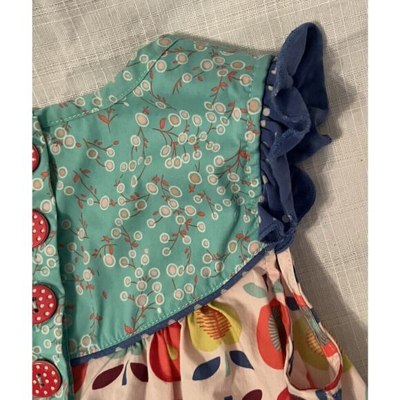Matilda Jane Girls Dress Size 8 Apples Ruffles And Buttons On Back - EUC - Picture 5 of 8